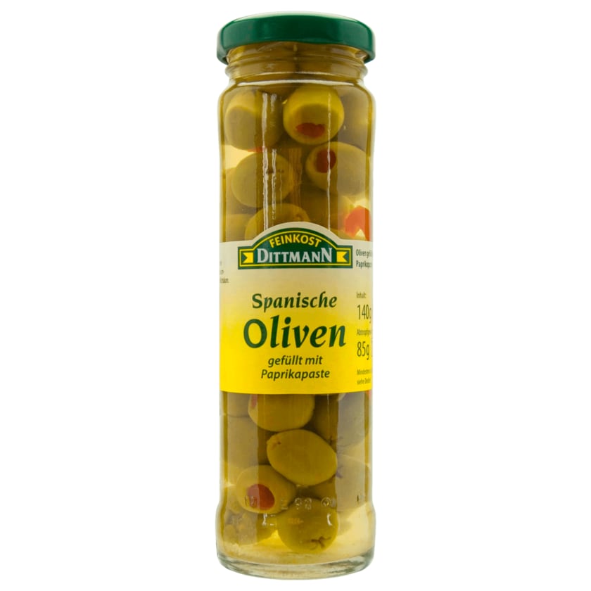 Feinkost Dittmann Oliven grün mit Paprikapaste 85g